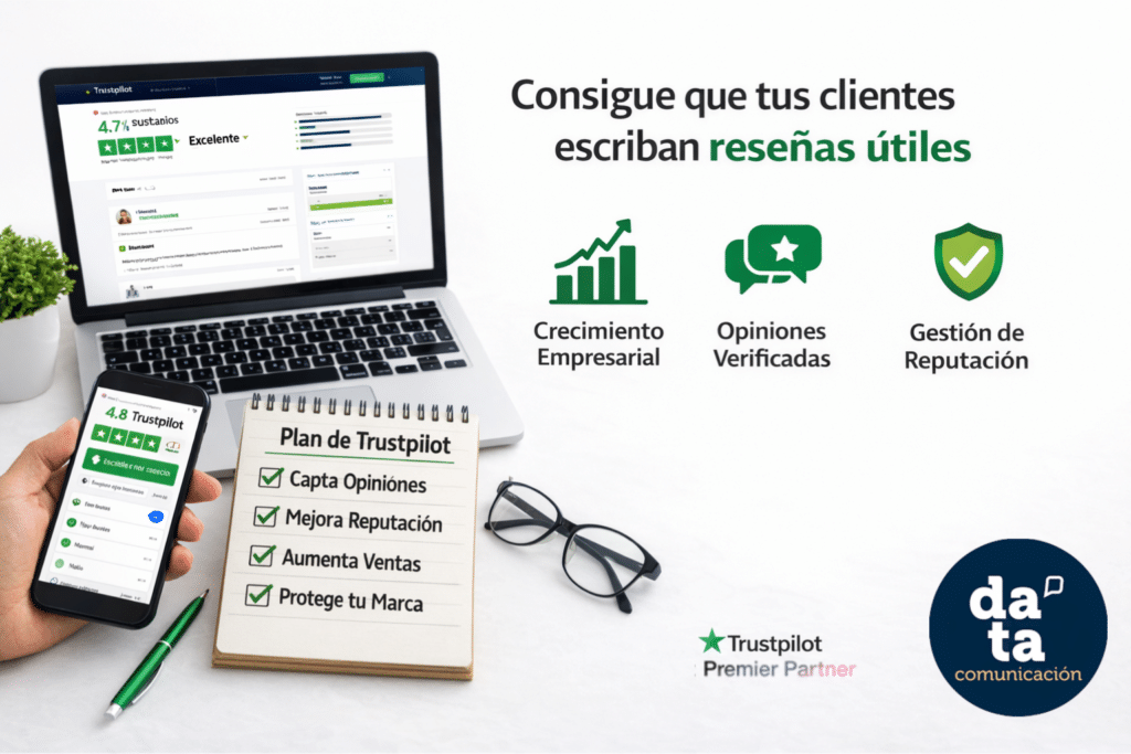 ¿Cómo conseguir reseñas útiles por parte de tus clientes? 1 DATA Comunicación, agencia Premiere Partner de Trustpilot en España