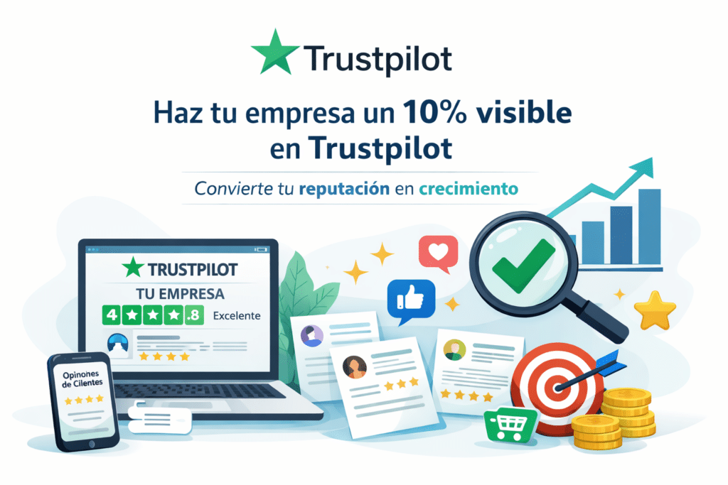 Cómo hacer un 10 % más visible la reputación online en Trustpilot 1 DATA Comunicación, agencia Premiere Partner de Trustpilot en España