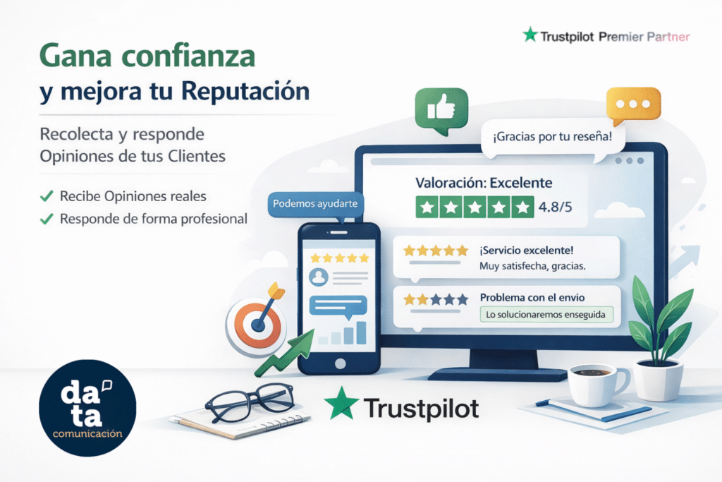 ¿Cómo generar confianza en la marca recolectando opiniones y contestándolas? 1 DATA Comunicación, agencia Premiere Partner de Trustpilot en España